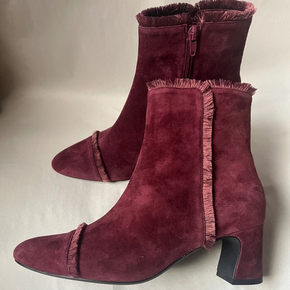 Vaneli Maroon Almond Toe‎ Zip Cushioned Comfy Ankle Cap Toe Fridge Booties Shoes - Picture 12 of 16